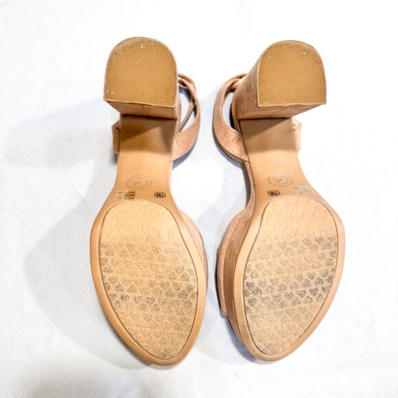 Chinese Laundry Theresa Platform Sandal Dark Nude Heel Microsuede Women's Size 7 - Picture 12 of 12